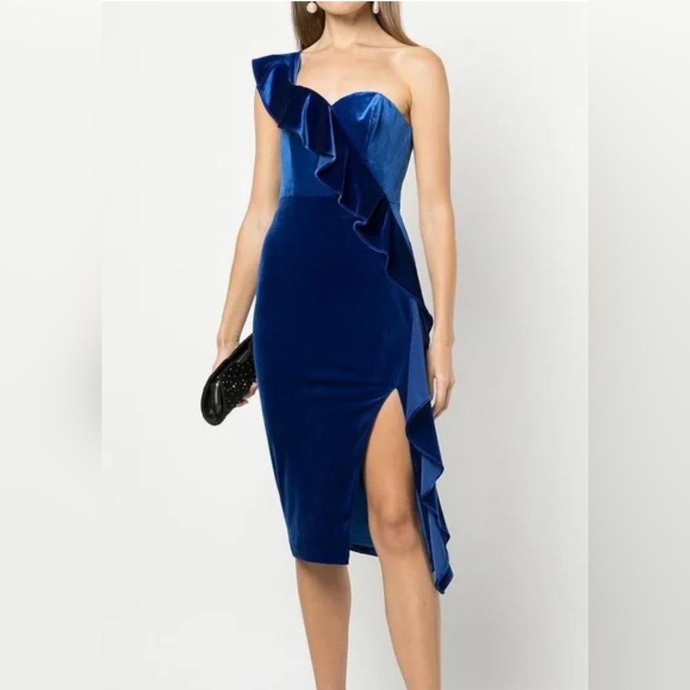 NWT Aidan Ruffle One Shoulder Dress